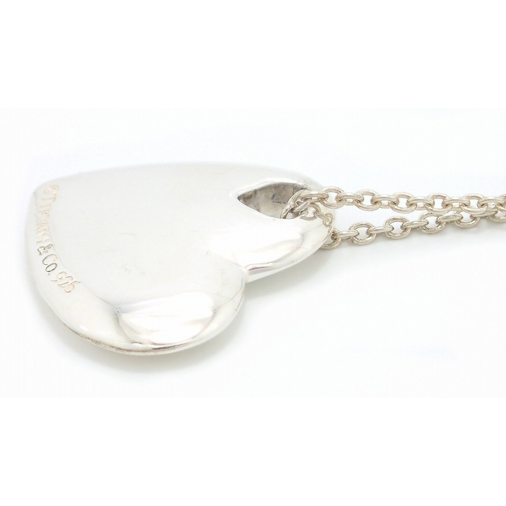 TIFFANY Co Two Heart Pendant Necklace Silver